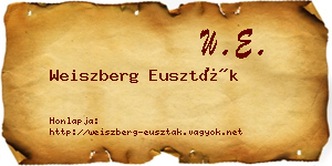 Weiszberg Euszták névjegykártya
